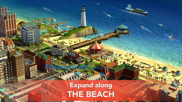 SimCity BuildIt trên Android gồm nhiều bối cảnh ấn tượng