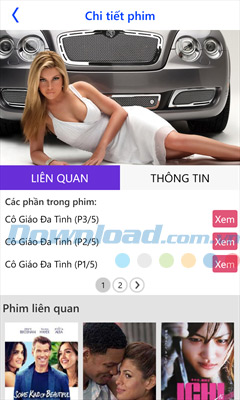 Chi tiết phim trong ứng dụng MobiTV