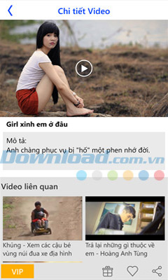 Chi tiết video trong ứng dụng MobiTV