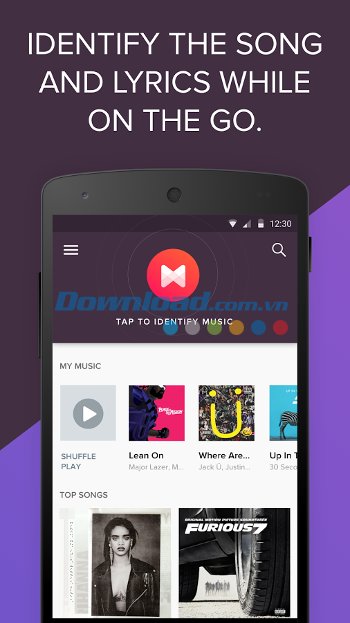 Nhận diện bài hát với Musixmatch cho Android