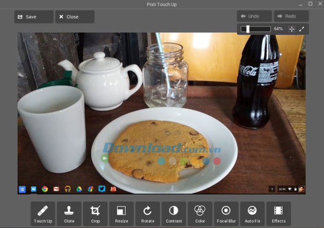 Giao diện chính của Pixlr Touch Up