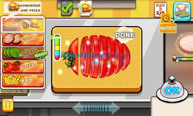 Chế biến món ăn trong Cooking Tycoon cho Android