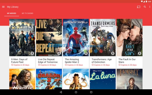 Thư viện phim và TV trực tuyến của Google Play Movies & TV 