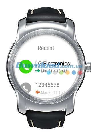 Thực hiện cuộc gọi từ đồng hồ thông minh với LG Call for Android Wear 