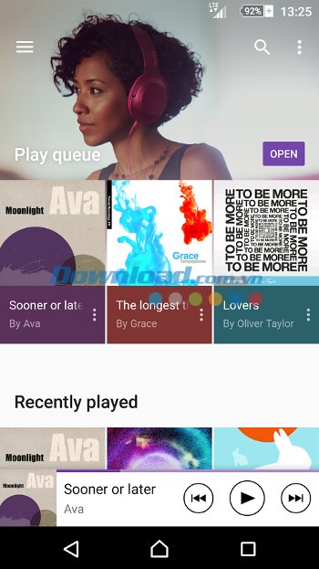 Giao diện mới của Sony Music cho Android
