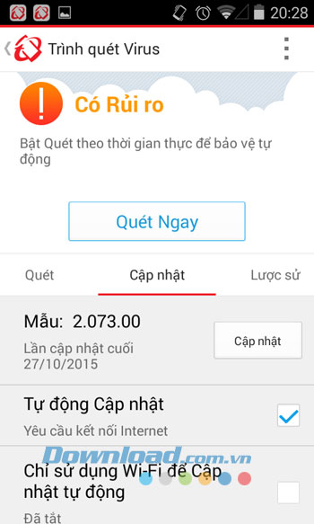 Tính năng quét virus của Trend Micro Mobile Security & Antivirus 