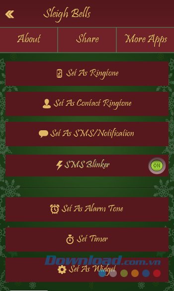 Thiết lập bài hát thành nhạc chuông với Christmas Songs and Music cho Android Thiết lập bài hát thành nhạc chuông với Christmas Songs and Music cho Android