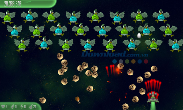 Giao diện game Chicken Invaders 5 Halloween cho Android