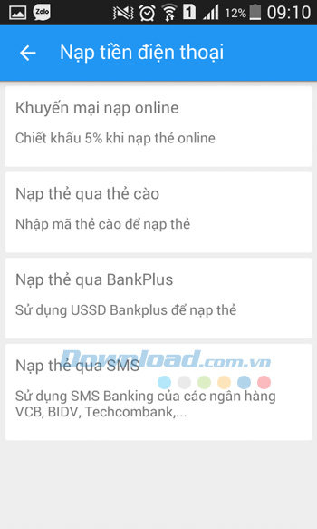 Nạp tiền điện thoại
