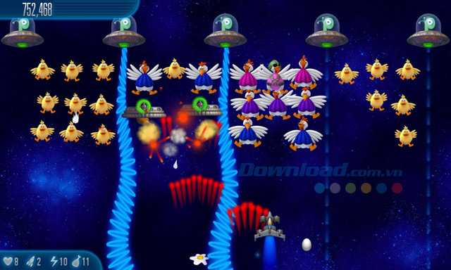 Tiêu diệt đàn gà và chặn đứng âm mưu tiêu diệt trái đất trong game bắn gà Chicken Invaders 5
