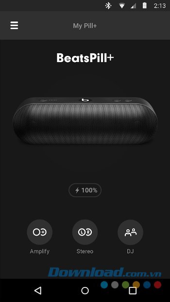 Giao diện ứng dụng Beats Pill+