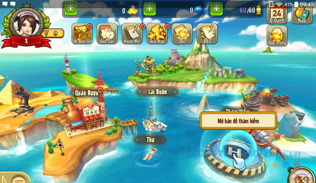 Mở bản đồ thám hiểm trong game Contra Online
