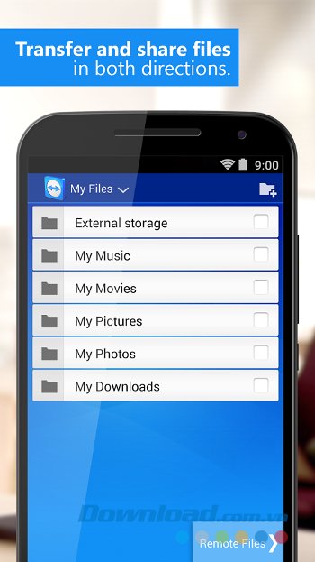 Chia sẻ file dễ dàng với TeamViewer for Remote Control