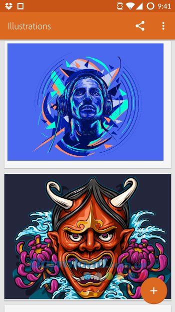 Tham khảo các ảnh mẫu trên Adobe Illustrator Draw cho Android