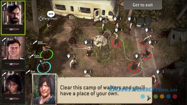 Giao diện màn chơi game The Walking Dead No Man's Land for Android