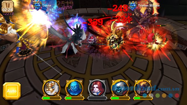 Giao diện màn đấu trong The Battle of Gods – Apocalypse