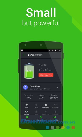 Power Battery cho Android sở hữu bộ cài nhỏ gọn 
