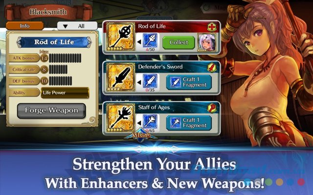 Nâng cấp chiến binh để chinh phục Chain Chronicle cho Android