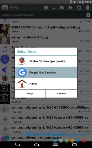  Firefox OS 2.5 Developer Preview khởi chạy như một launcher 