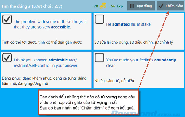 Tìm thẻ đúng