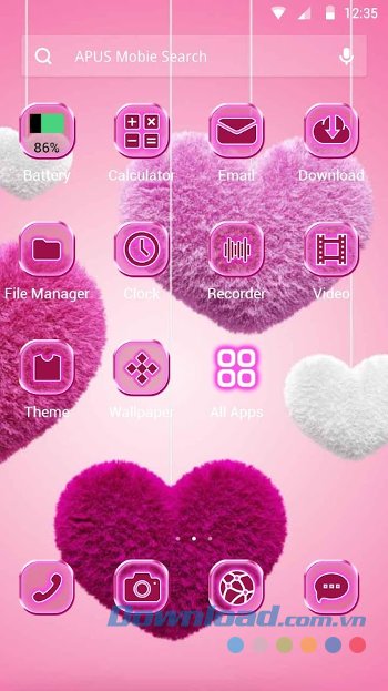 Hình nền tình yêu đẹp lung linh với Closer Hearts theme for APUS