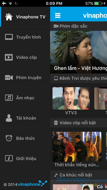 Danh mục ứng dụng VinaPhone TV
