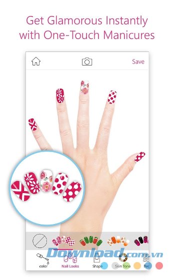Vẽ móng đơn giản với YouCam Nails