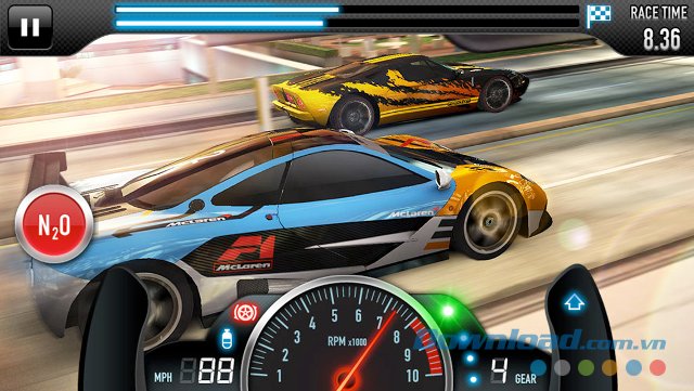 Giao diện điều khiển trực quan của CSR Racing