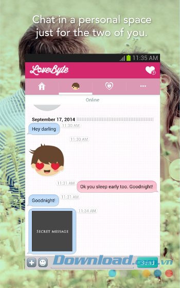 Chat cùng với "gấu" bằng LoveByte cho Android