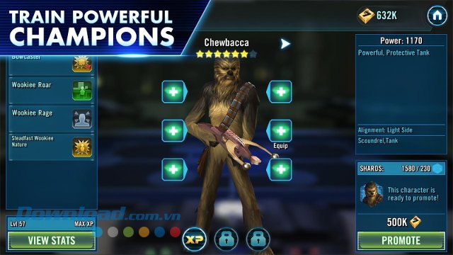 Tính năng nâng cấp anh hùng của Star Wars: Galaxy of Heroes