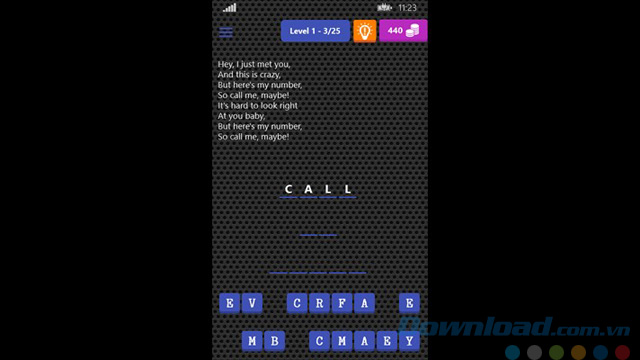 Giao diện game Music Quiz Game
