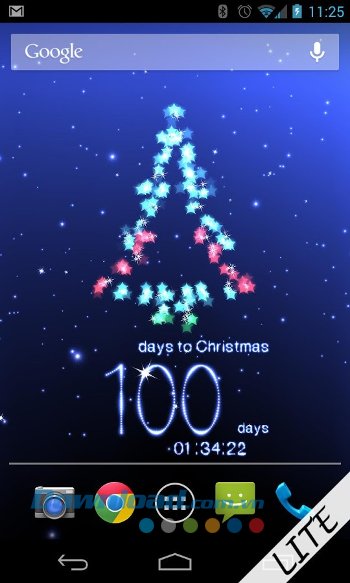 Giao diện màn hình chủ sau khi cài đặt Christmas Countdown 