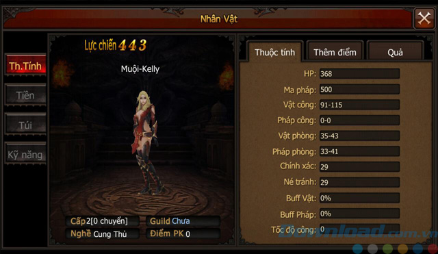 Thuộc tính nhân vật trong game MU Origin-VN