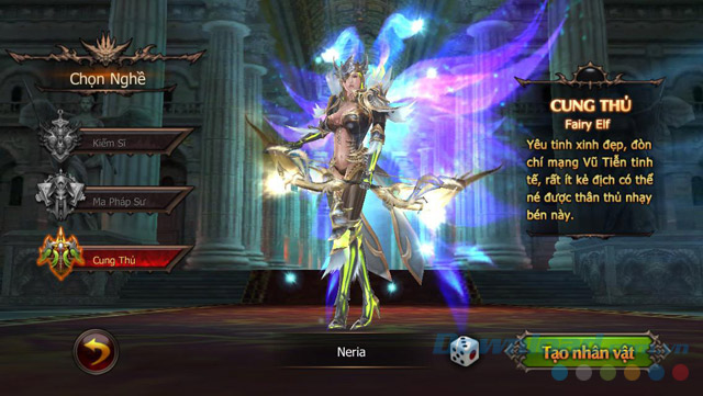 Tạo nhân vật trong game MU Origin-VN