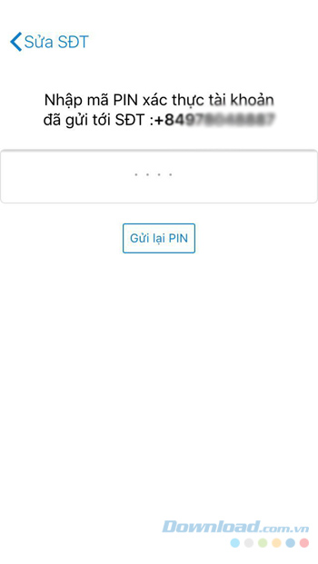 Nhập mã PIN xác thực