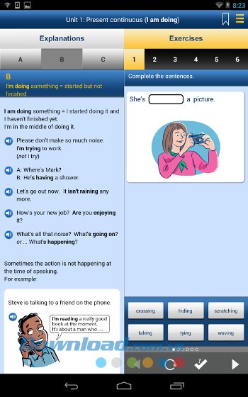English Grammar in Use sở hữu giao diện trực quan