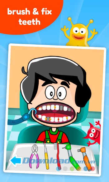 Bé tập khám răng trong game Doctor Kids