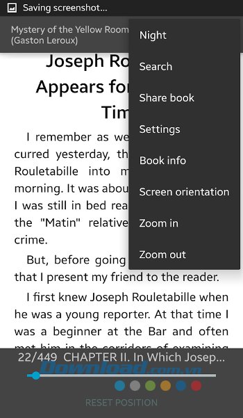 Các tùy chọn khi đọc sách của Oodles Reader
