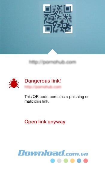 Kaspersky QR Scanner cung cấp cảnh báo về mã QR có chứa liên kết độc hại 