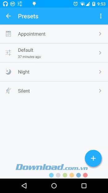 Các Preset có thể tùy biến trong Volume Control 