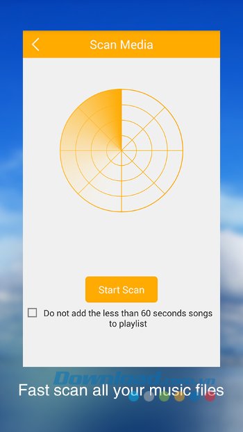 Tính năng quét nhạc trên máy của Music Player Pro