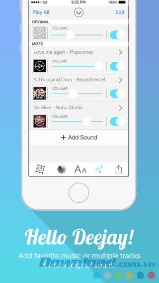 Lồng nhạc nền tùy ý