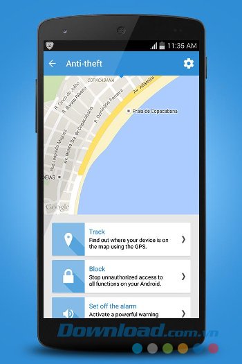 Tính năng chống trộm của Antivirus Booster & Cleaner 