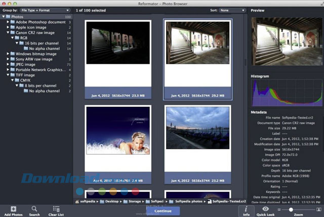 Giao diện phần mềm chuyển đổi định dạng ảnh PhotoMill