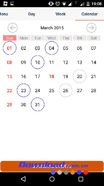 Student Agenda được tích hợp ứng dụng lịch 