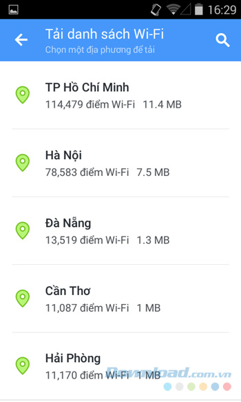 Tải danh sách Wifi