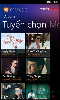 Album nhạc trong ứng dụng mMusic