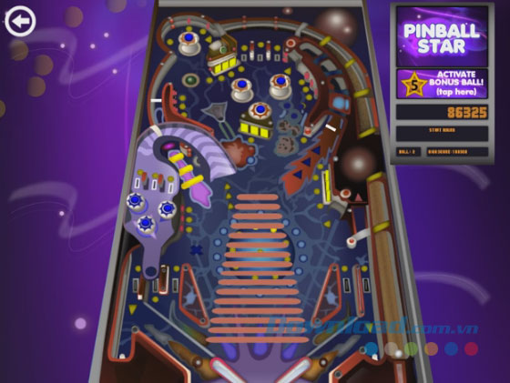 Khởi động bóng trong Pinball Star