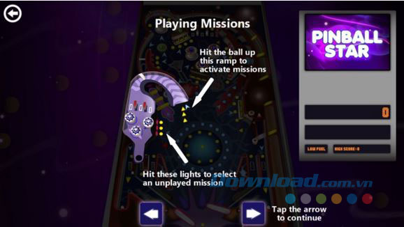 Lựa chọn nhiệm vụ bằng cách đưa bóng vào lỗ