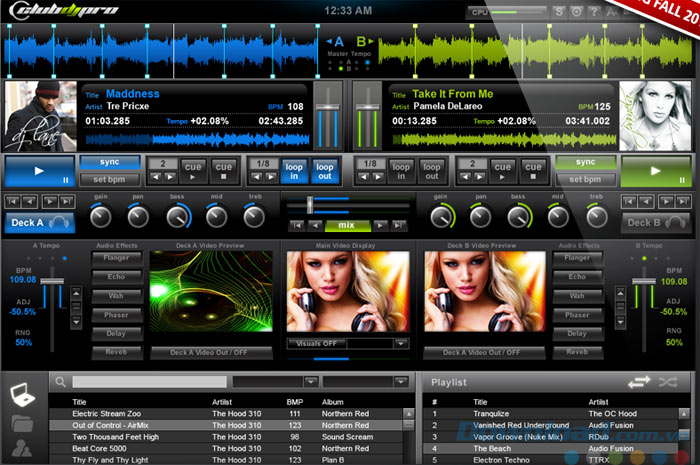 Giao diện chính của ClubDJ Pro VJ Giao diện chính của ClubDJ Pro VJ